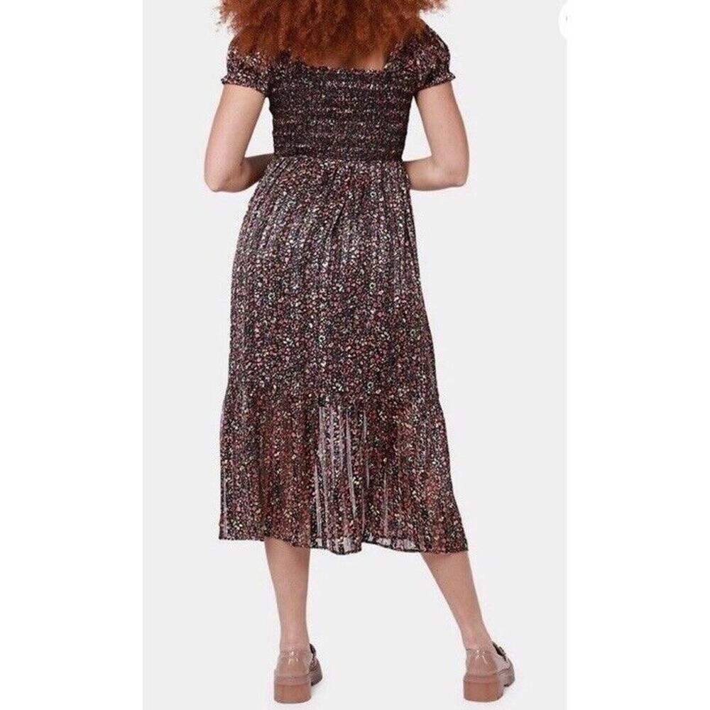 Dex Square Neck Dress Floral Midi Size XL Smocked Ruffled Party Dance NWT - Picture 7 of 11